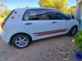 hippy flower and stripes on vehicle retro pinstripe